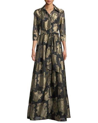Brocart de soie noir pour confectionner une robe de soirée chic - 3