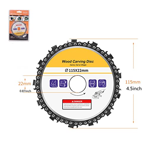 Bpjowvil HX-144-S 4-1/2 Inch Angle Grinder Disc 13 Teeth Chain Plate Wood Carving Disc Cutting Blade thumb #2