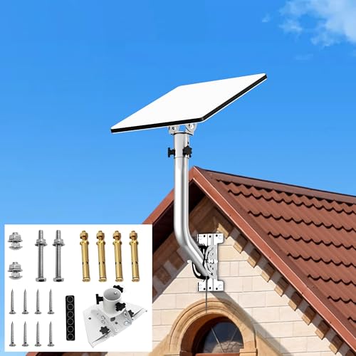 Starlink Mini Wall Mount, 12' J-Pole Mounting Bracket Kit for Starlink Mini, with Tilt Angle Adjustable Pipe Adapter for Better Signals, Compatible with Starlink Mini Dish