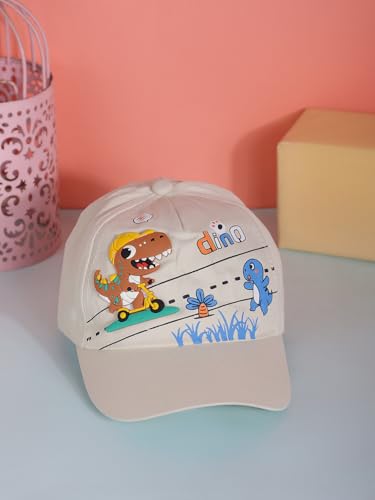 Image of PASSION PETALS Summer Dino Rockstar Baseball Cap for Kids Boys and Girls 2-4Years