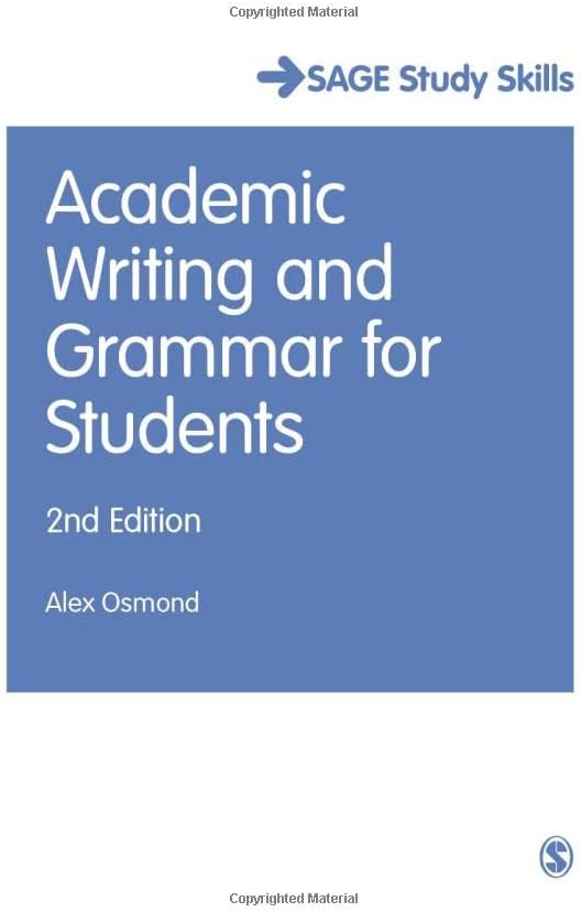 Sage Publications Academic Writing and Grammar for Students