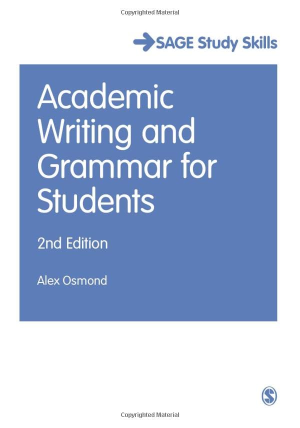 Sage Publications Academic Writing and Grammar for Students