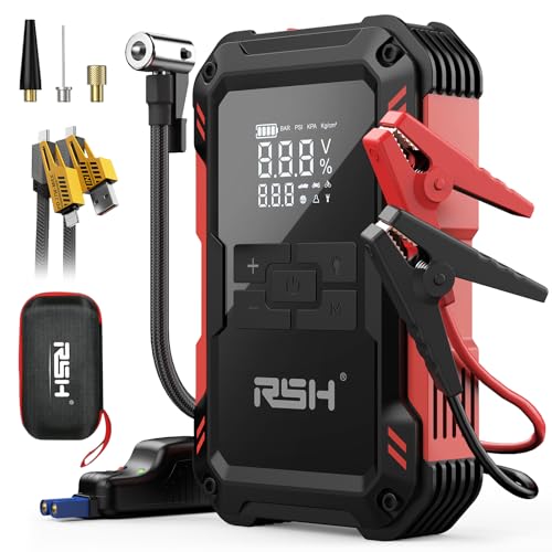 Image of Car Jump Starter with Air Compressor 4000A Peak Battery Jump Starter 14.8V,150PSI Inflator Auto Booster 15000MA Jump Box (up to 10L Gas,8L Diesel Engine),LED Light with Quick Charger USB & Type C