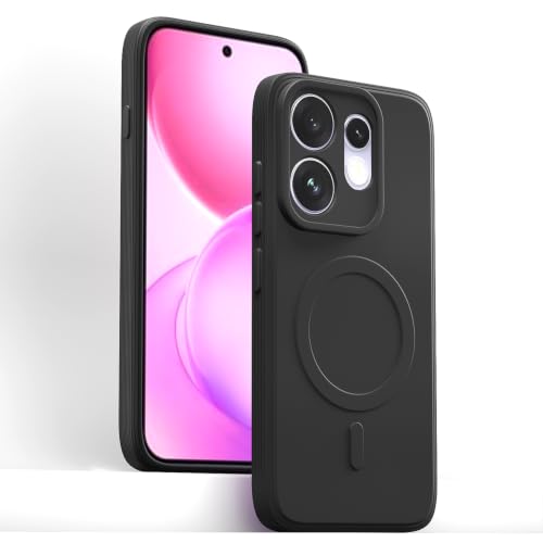 Image of Pikkme Back Cover for Oppo Reno 16 5G Soft Matte Silicone Mag-Safe Design (Mag-Safe Not Support) Camera Protection | Slim Fit Bumper Cover (Black)