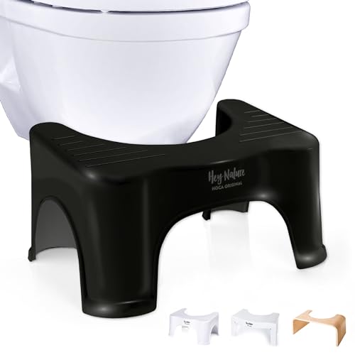 Hey Nature Hoca sgabello bagno fisiologico nero/panchetto bagno medico per WC aiuto per emorroidi,...