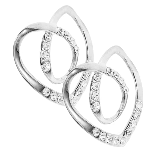 Zerodeko Anillos de Hebilla para Bufandas de Mujer en Aleación de Zinc Plata, Ligeros y Multifuncionales, Ideales para Chal y Pañuelo en Verano, Pack de 2 Piezas
