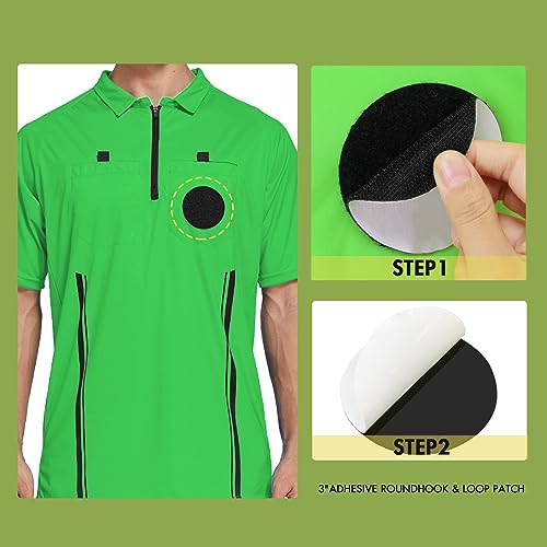 Pro Soccer Referee Shirt Jersey Kit Ref Costume for Men Womens Umpire Uniform Referee Wallet with Red & Yellow Card - Thumbnail 3