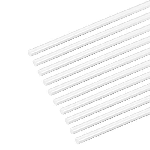 Image of uxcell ABS Styrene Plastic Round Bar Rod,5 /64 inch Dia 20 inch Length,White for Architectural Model Making DIY 10pcs