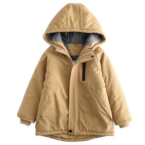 Fall Winter Warm Coat Girls Boys Thicken Hoodies Jacket Teens Kids Zipper Hooded Tops Outerwear Outdoor Hiking Trendy Coat