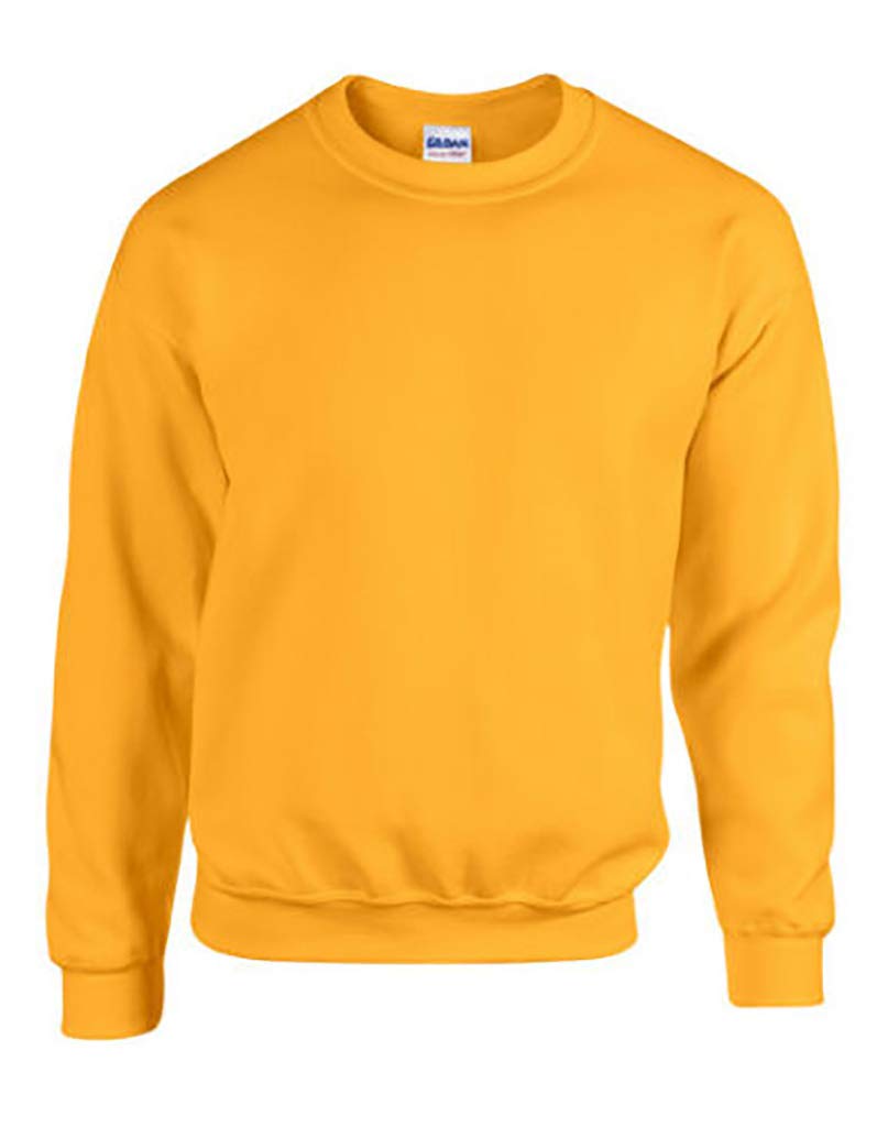 Gildan Men's Gold Sweatshirt Adult 50/50. Crew Neck Sweat/18000, L