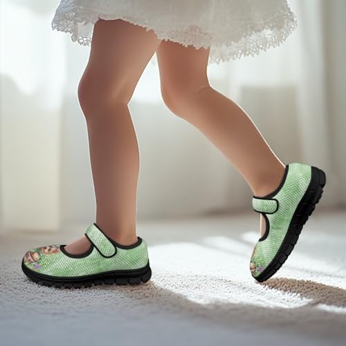 Girl's St Patrick's Day Design Running Shoes Breathable Mary Jane Shoes Magic Sticker Walking Shoes Slip On Casual Shoes2