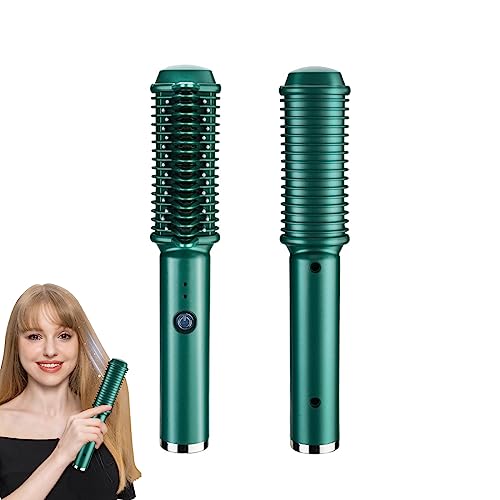 Hair Straightener Comb, Cordless Hair Straightening Curling Brush, Evenly Quickly Heating