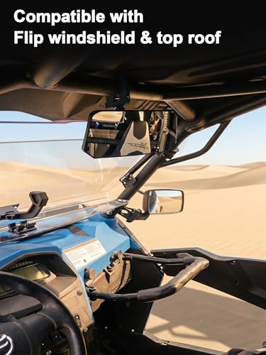 Image of ZIDIYORUO UTV Rearview Mirror, 4.2 inchx11 inch Large Clear View SXS Center Mirror | Tool Free Adjustable Convex Mirror With Aluminum Clamp Compatible with Polaris RZR Can-Am X3 Kawasaki KRX Mule Pioneer CFMOTO