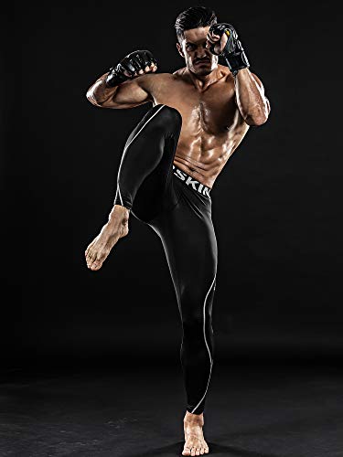 DRSKIN Men’s Compression Pants Sports Tights Baselayer Running Workout Active Leggings Yoga Dry Thermal Warm Wintergear (XL, DB01) - Thumbnail 4
