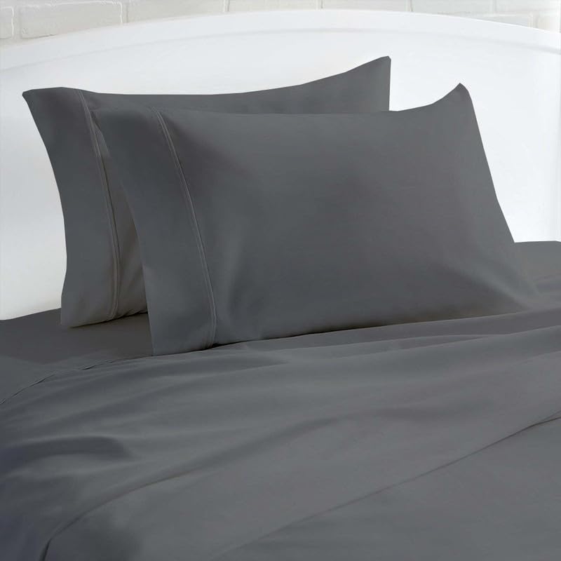 Egyptian Cotton Pillow Covers - Set of 2 Dark Grey -1