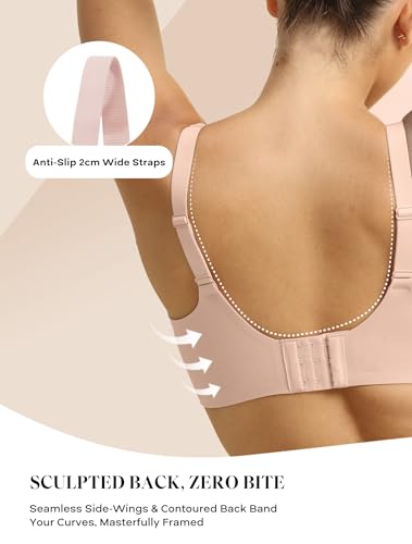 Image of COMFELIE Women Plunge No Underwire Bra Deep V Seamless Supportive Bras Buttery Smooth Comfort Soft Bralettes Underwear