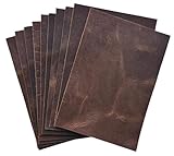 HAPPER STUDIO Rindsleder 1,7mm Stärke Pull-Up Crazy Horse Leder. Echtlederblätter für Basteln. Verschiedene Farbtöne Mix. (Cuoio Brown, A6 (105 x 148mm))