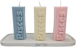 Pisces Zodiac Candle Astrology Candle Pisces Gift for Women, Zodiac Sign Gifts, Birthday Gift Horoscope Gift Astrology Gifts for Women (White)