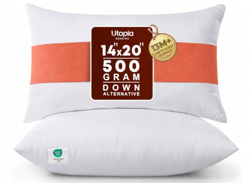 Image of Utopia Bedding 14x20 Pillow Inserts, White Throw Pillows for Couch, 2 Pack