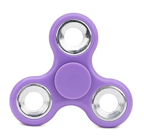 Toyland® Fidget Hand Spinner - Soulagement du Stress et de l'anxiété - Couleurs Assorties (Anneaux Lilas et argentés)
