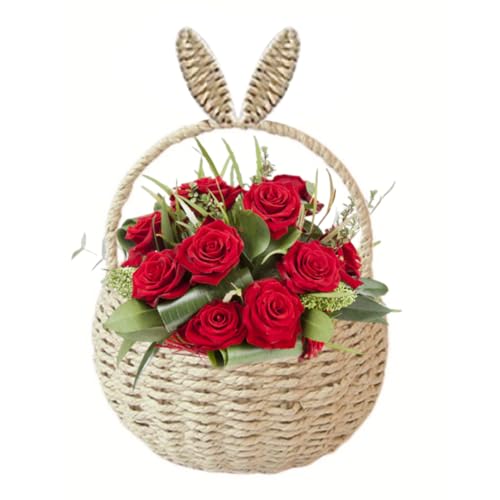 Cesta para el día de la madre con orejas de conejito ideal en decoración del hogar 2