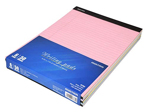 Mintra Office Legal Pads - 50 Sheets per Notepad - Micro perforated Writing Pad/Notebook Paper for School, College, Office, Work (Basic 6pk - (Pastel Set 2), 8.5in x 11in (Wide Ruled)) - Thumbnail 3