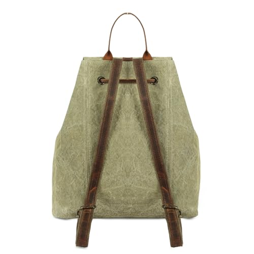 KomalC Canvas Backpack for Women & Men – Stylish & Spacious Travel Backpack – Durable Rucksack for Work, Hiking & Everyday Use3