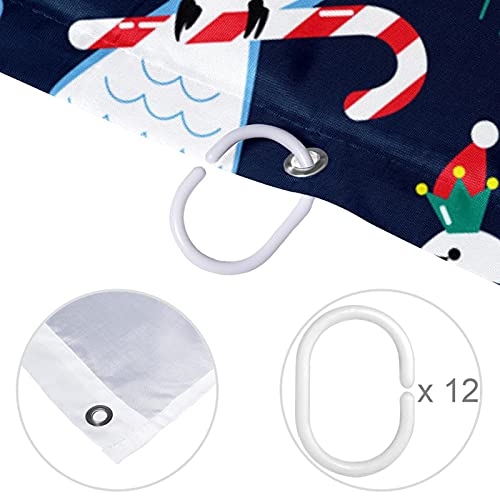 Rideau de douche lavable sans odeur avec crochets pour salle de bain - 5