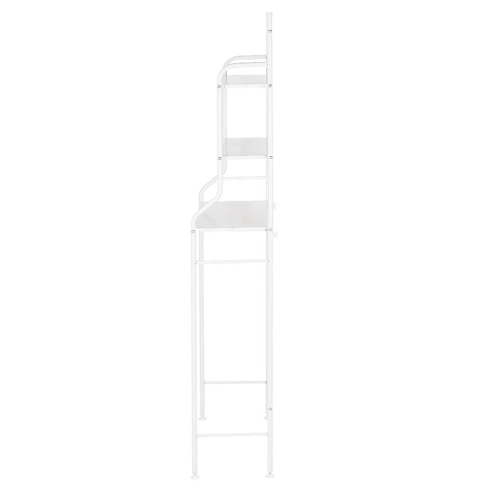 Estanteria sobre Inodoro WC Lavadora Ahorra Espacio Almacenamiento Cuarto Baño,Estante Encima del Inodoro 3 Aseo Mueble Visualización Organizador,157*55*26cm,Blanco