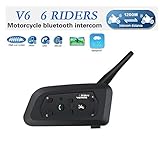 interfono casco integrale 【Quality Calidad de voz cristalina】: V6 Puede emparejarse con MP3 / GPS / teléfonos móviles, hacer que disfrute su música favorita desde el teléfono y el dispositivo MP3 con Bluetooth A2DP, con cancelación de eco DSP y tecnología de supresión de ruido del viento. alta velocidad.