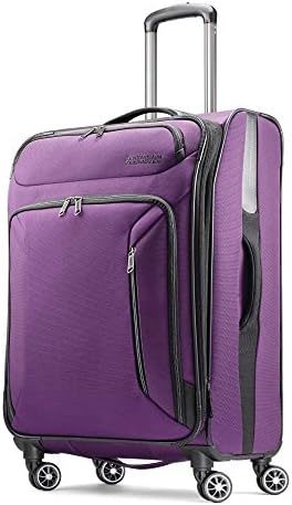 American Tourister Zoom Softside Luggage with Spinner Wheels, Pur...