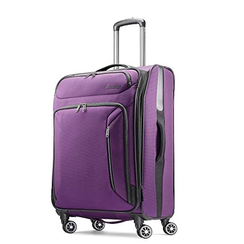 American Tourister Zoom Softside Luggage with Spinner Wheels, Pur...