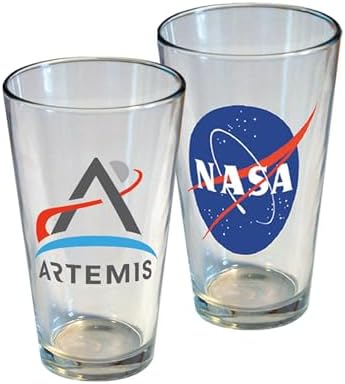 ICUP NASA Artemis Pint Glasses Set of 2 — 16 oz Premium Collectible Merchandise Kitchen Glasses — Gift for Space Fans and Adults image 3