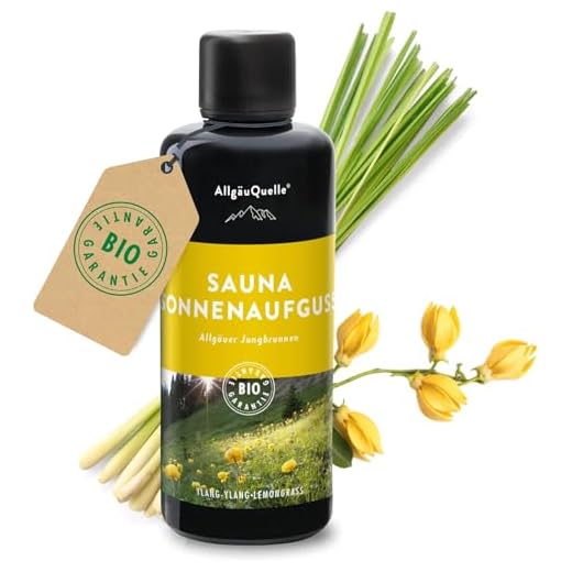 AllgäuQuelle® Saunaduft Aufguss mit [100% Bio Öle] verschiedene Düfte - Das Saunaöl Konzentrat für echte Sauna Fans (100 ml (1er Pack), Sonnenaufguss)