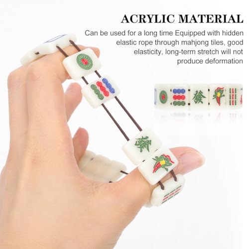 Pulsera creativa Mahjong 2 piezas elástica tamaño 18mm miniatura 3