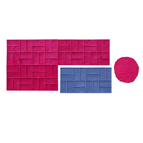 Worn Brick Basketweave | Decorative Concrete Stamp Mat Set By Walttools (5 Piece) #TOP19