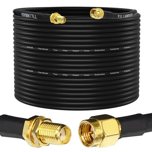 YILIANDUO Câble d'extension SMA RG58 30M SMA Mâle à Femelle 50ohms Câble d'extension Coaxial à Faible Perte pour3G / 4G LTE WLAN antenne WiFi/GPS Antenne...