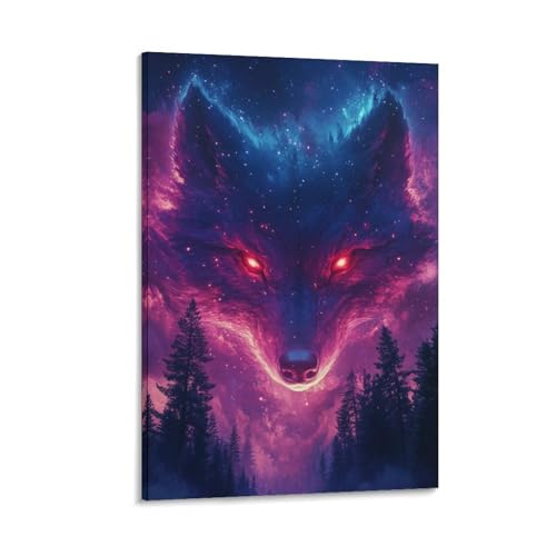 Tableau impression sur toile loup aux finitions de haute qualité