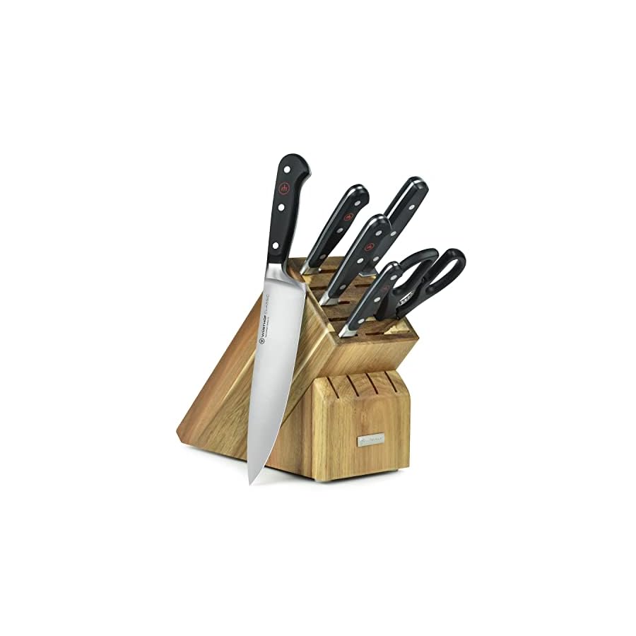 Wusthof-Classic-7-Piece-Knife-Set-with-Acacia-Block Wusthof Classic 7 Piece Knife Set with Acacia Block