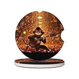 WZYWHJ Monkey Music Prints - Posavasos de cerámica de calidad, 2 piezas, gran servicio: 100% garantía de satisfacción Si hay algún problema, simplemente ponte en contacto con nosotros, haremos todo lo posible para ayudarte.