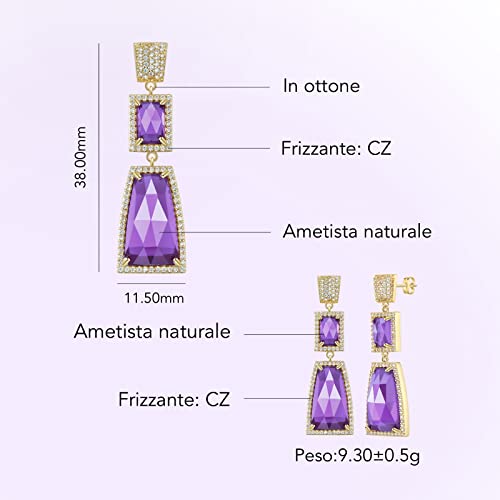 JUPITER Orecchini con Ametista naturale, Orecchini...