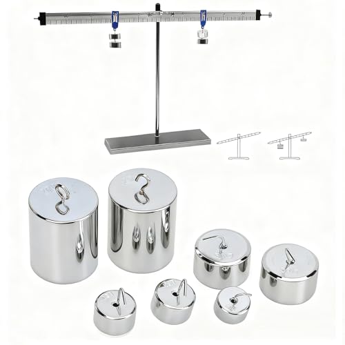 7 Stück Hakengewichte, 10g 20g 50g 200g Chrom Kalibriergewichte Wolfram Gewichte für Allgemeine Wissenschaftliche Physik Laborarbeiten