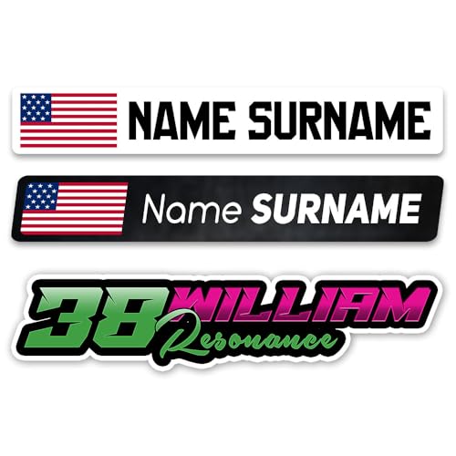 Custom Bike Decal Sticker Personalized Road Bike Name and Flag