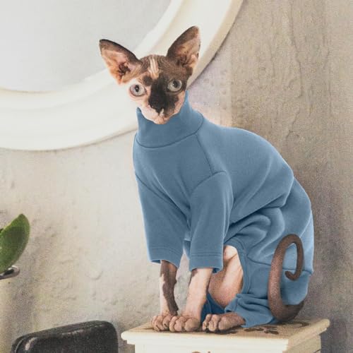 Miniatura 8 de Hjyokuso Ropa Para Gatos Sphynx, Suéteres Suaves Y Transpirables Para Gatos Solo Para Gatos, Abrigo Para Gatos Con Cuatro Patas, Suéteres Cálidos Para Gatos,Camiseta Para Gatos,Pijama Para Gatos Para