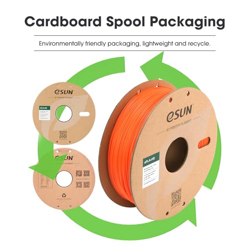 Image of eSUN High Speed PLA+ Filament 1.75mm, 3D Printer Filament Speedy PLA Plus for Fast Printing, Dimensional Accuracy + /- 0.03mm, 1KG Cardboard Spool (2.2 LBS) 3D Printing Filament for 3D Printers, Orange