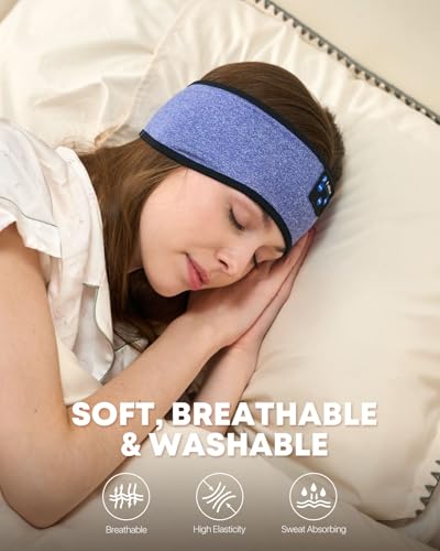 Image of Sleep Headphones Headband10Hrs Bluetooth Headband with Cozy Earbuds Comfortable Sleeping Headphones for Side Sleepers, Sleep & Lounge Gift Idea for Women Men
