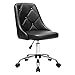 SONGMICS Fauteuil de bureau, Chaise pivotante confortable, Siège ergonomique, réglable en hauteur, charge 120 kg, cadre en acier, revêtement en PU, pour bureau, Noir OBG018B01