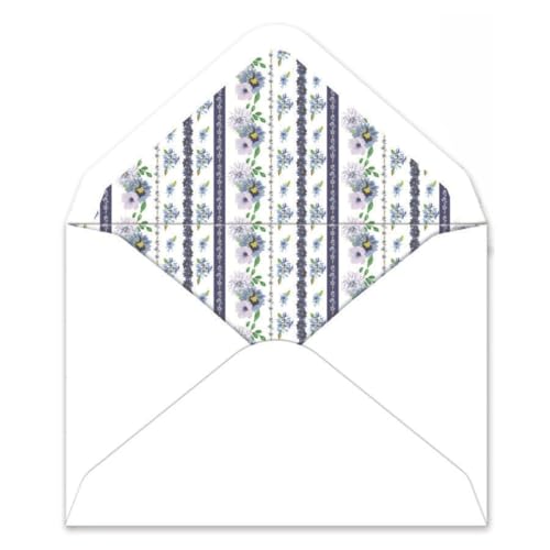 Image of Punch Studio Blank Note Cards with Lined Envelopes, Embossed Accents and Textured Box for All Occasions - 5 inch x 3.5 inch each, Set of 10 Cards - Blue Dhalia (50421)