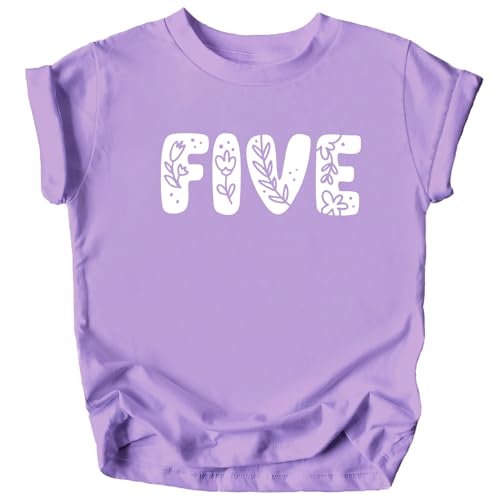 Image of Floral Numbers Ages 1-7 Birthday Girl Shirt for Baby & Toddler Youth Girls