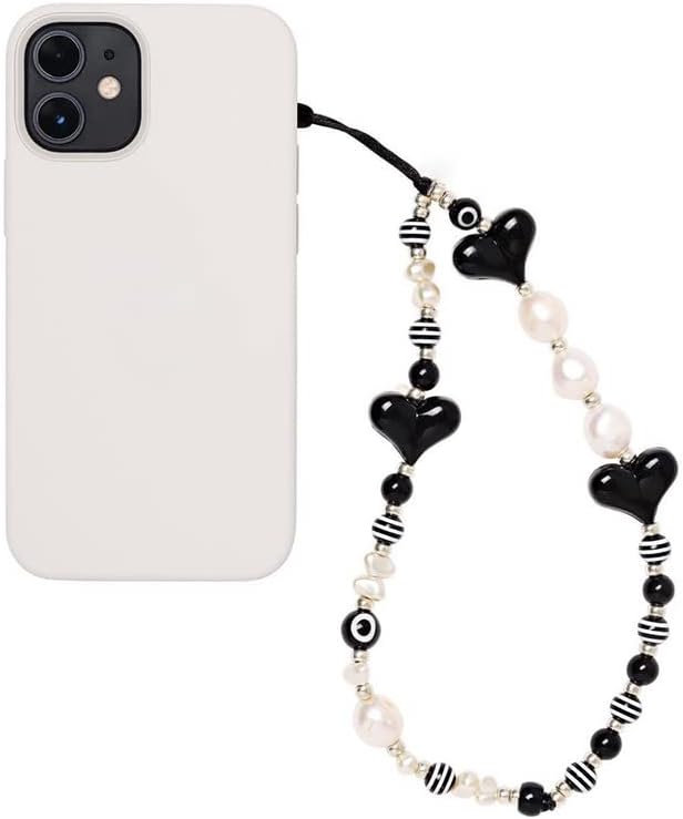 AOERUN Beaded Phone Charm Y2K Phone Strap Charm Handmade Cell Phone Lanyard Wrist Strap Kawaii Acrylic Beads Cell Phone Chain